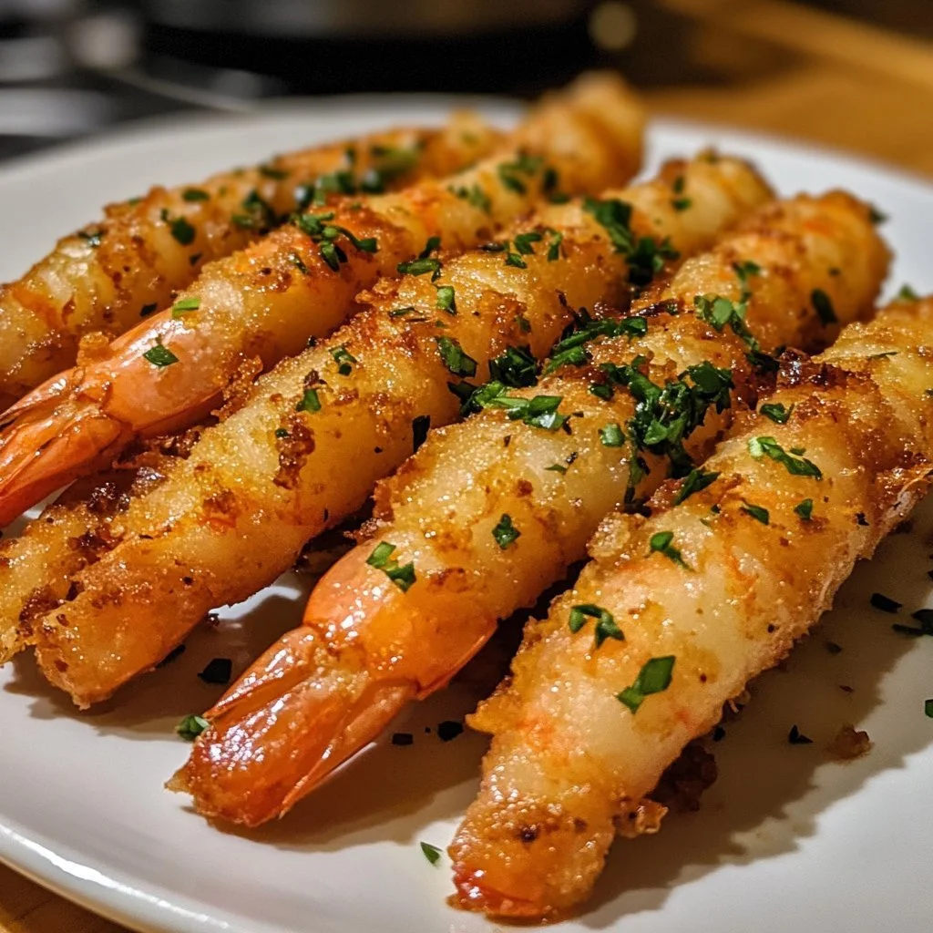 Sigari croccanti con gamberi e aglio, un delizioso antipasto italiano.