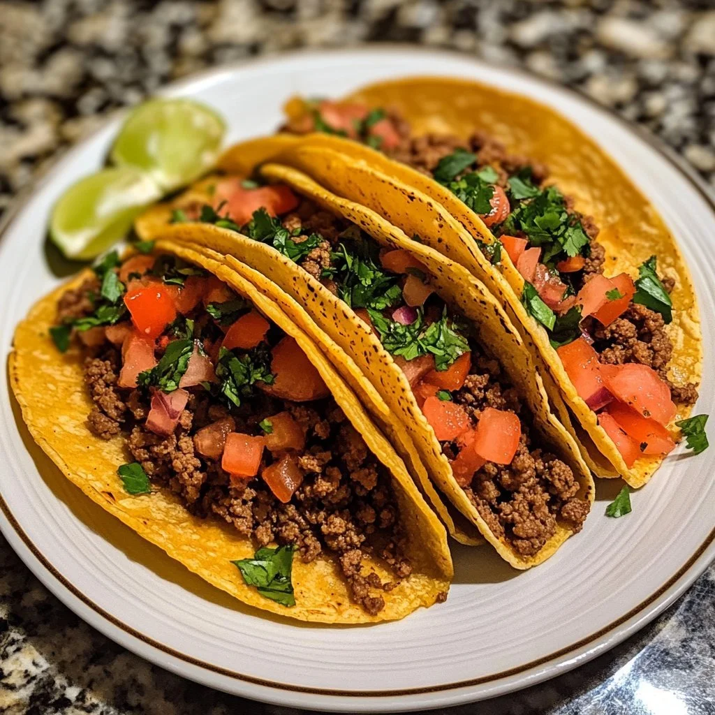 Tacos di manzo sminuzzato croccanti serviti su un piatto