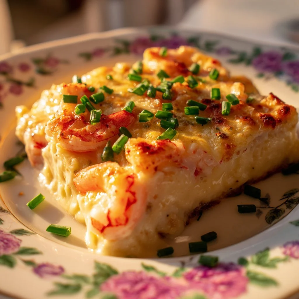 Terrina di mare con gamberetti, piatto gourmet di pesce fresco.