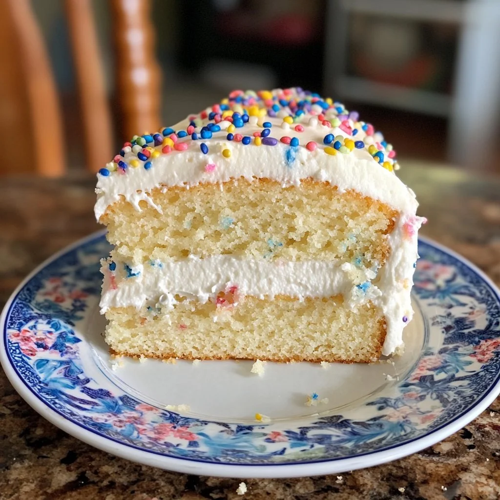 Torta cremosa alla vaniglia appena sfornata e decorata.