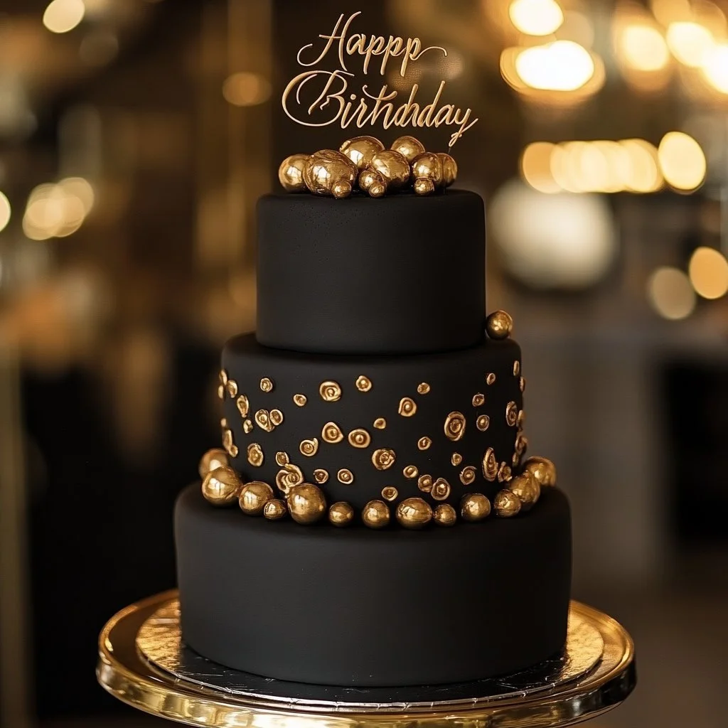 Torta di compleanno per i 40 anni decorata con temi festivi