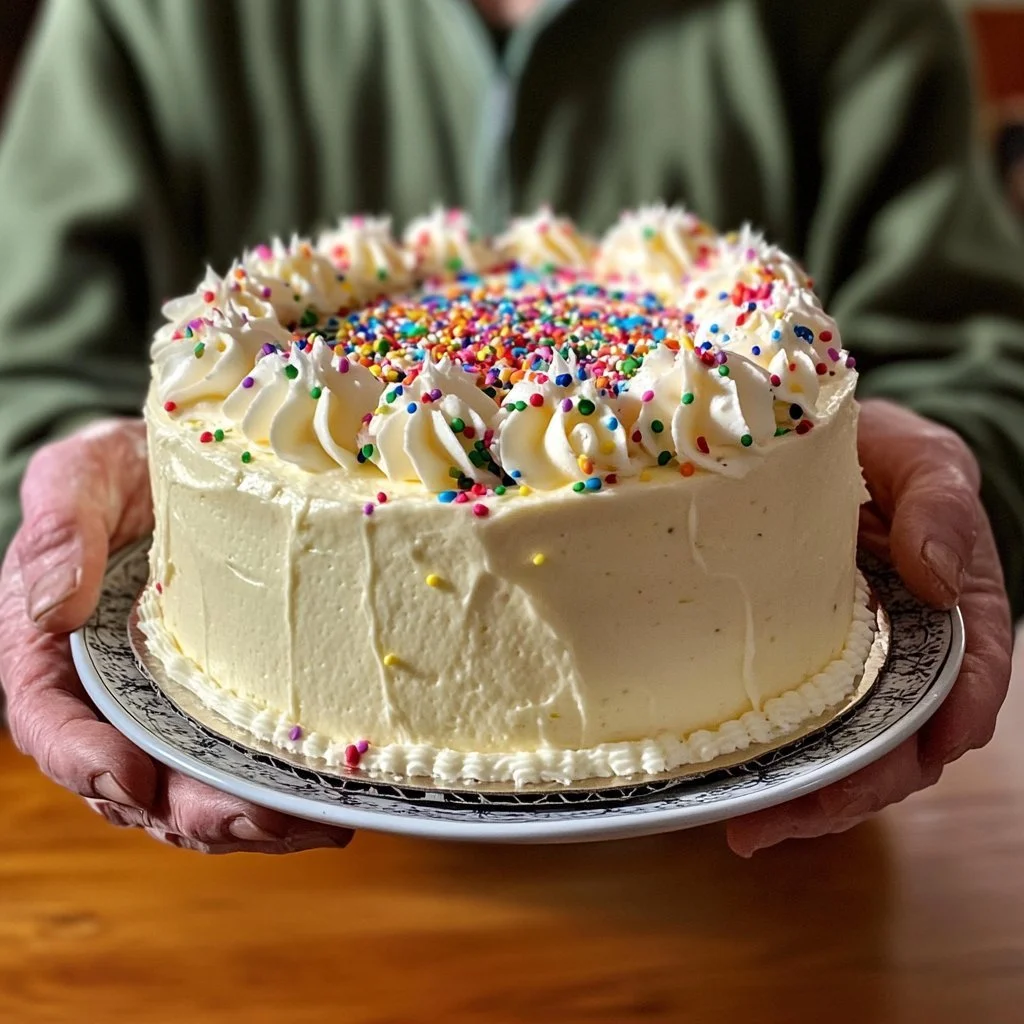 Torta di compleanno decorata per i 95 anni di un padre, pronta per la festa.