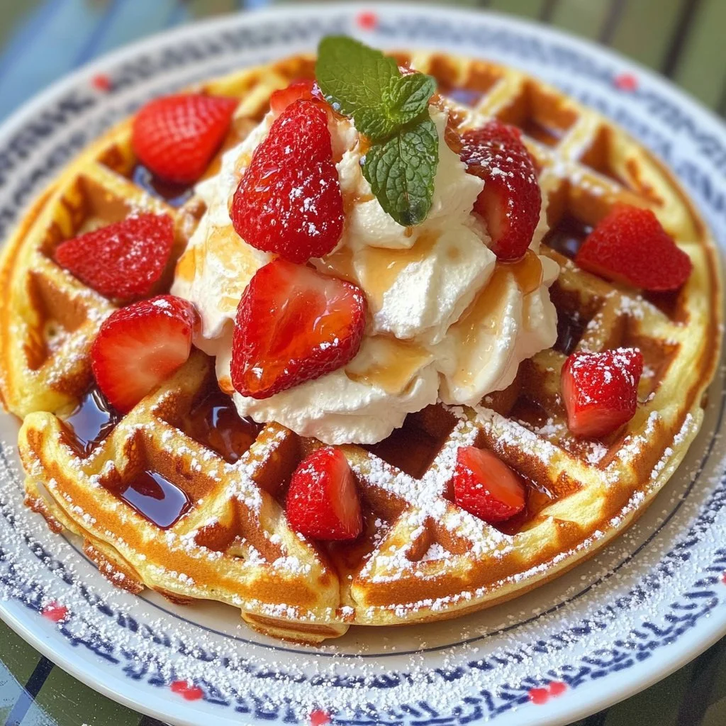 Waffle da fiera, dolce croccante e morbido, ideale per feste e mercati.