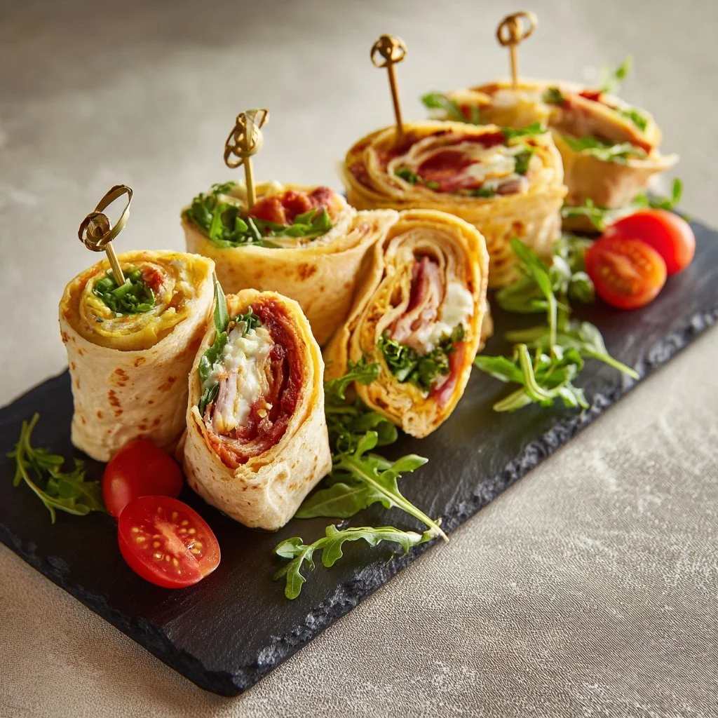 Deliziosi wrap di fajitas con ingredienti freschi e saporiti.