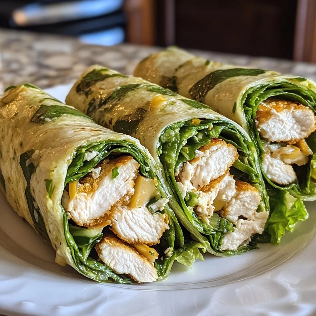 Wraps di pollo Caesar con insalata e salsa Caesar
