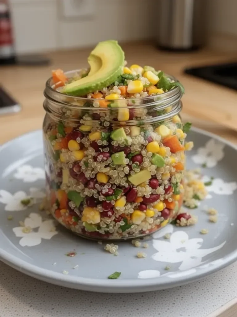 Barattolo di insalata quinoa-avocado