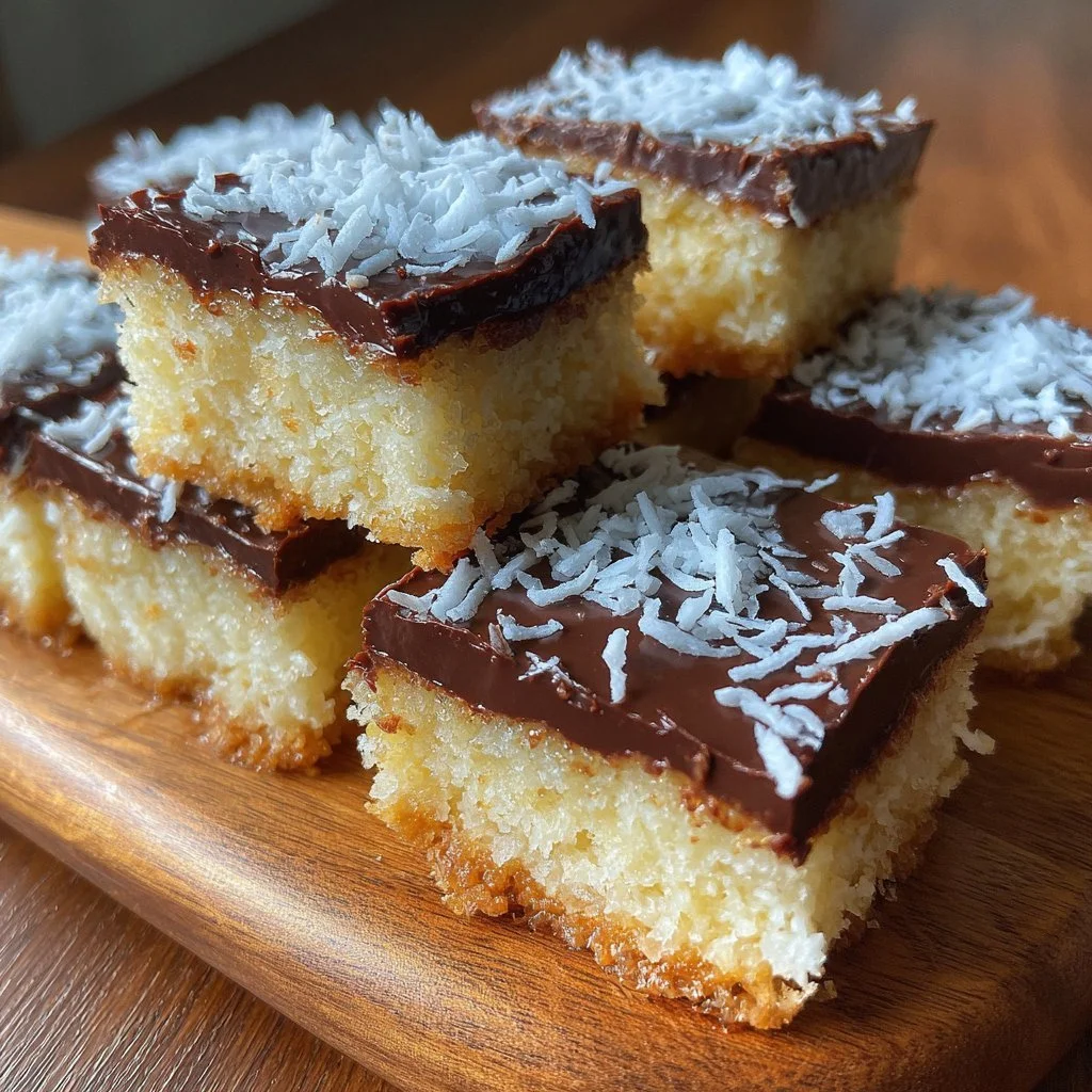 Barrette di cioccolato al cocco stile Bounty su un piatto
