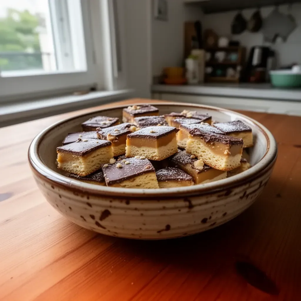 Biscotti al burro dei milionari appena sfornati, dorati e croccanti.