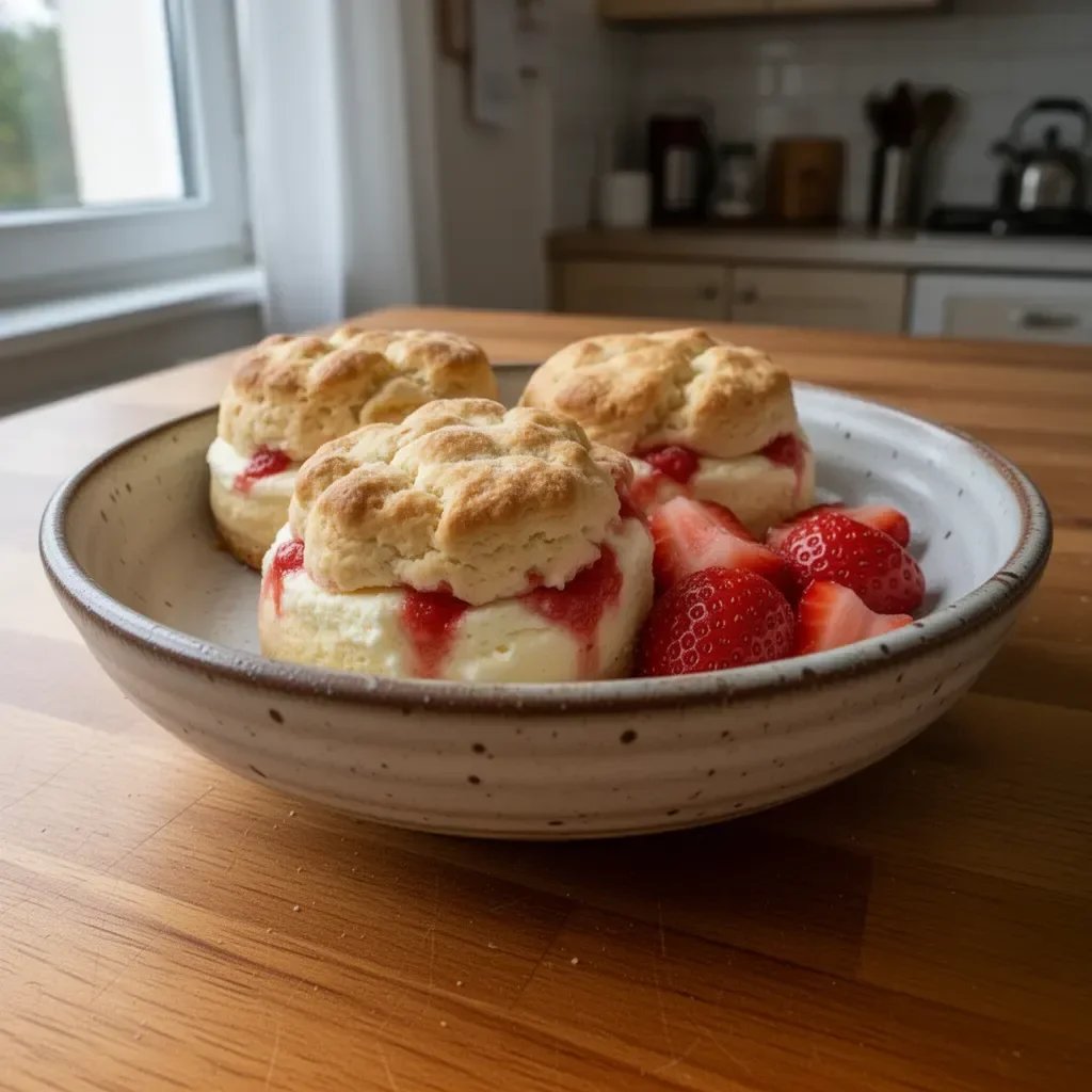 Biscotti al cheesecake alla fragola decorati e pronti per essere gustati.