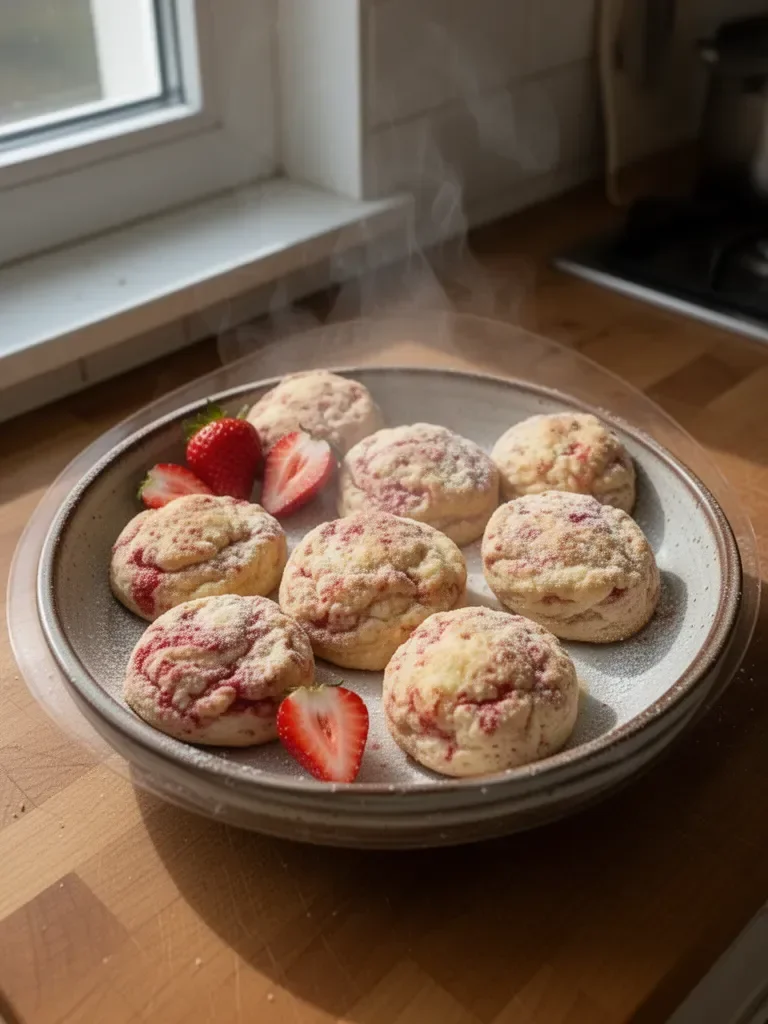 Biscotti al formaggio cremoso e fragole
