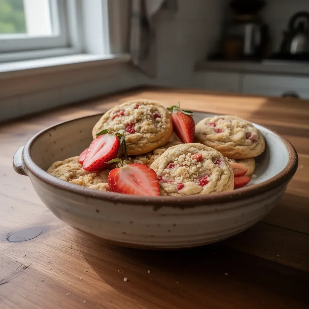 Biscotti alla fragola corta, dolci croccanti e freschi per ogni occasione.