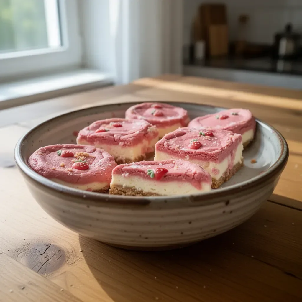 Biscotti cheesecake alle fragole, un dolce cremoso e aromatico