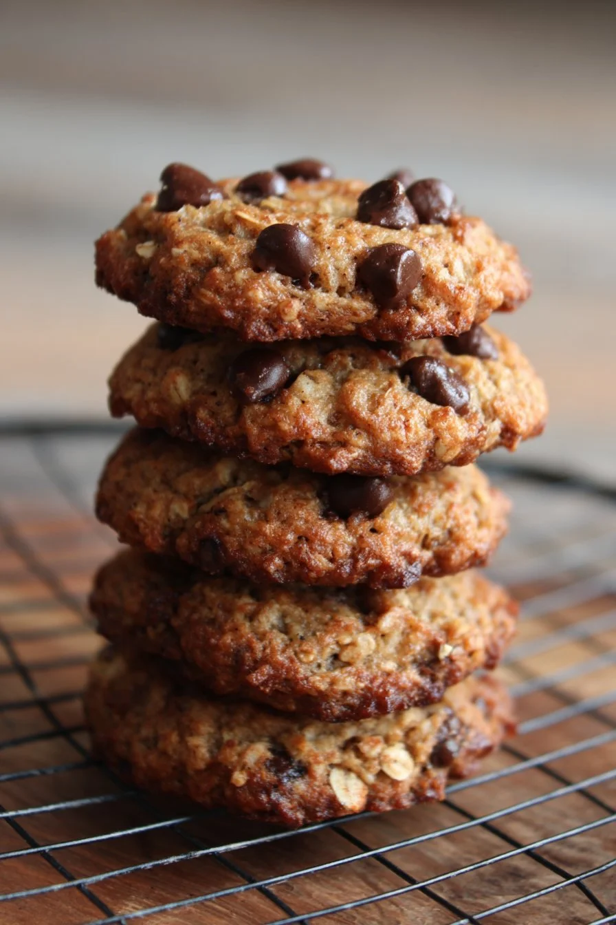 Biscotti d'avena, banana e gocce di cioccolato