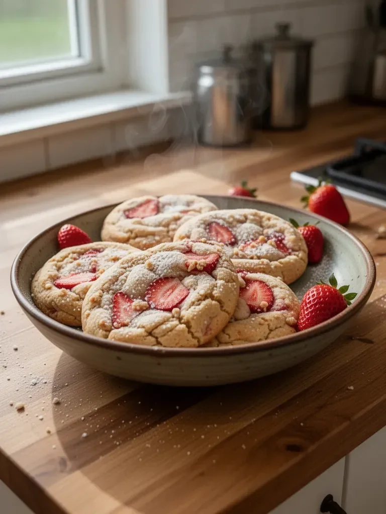 Biscotti di zucchero con fragole