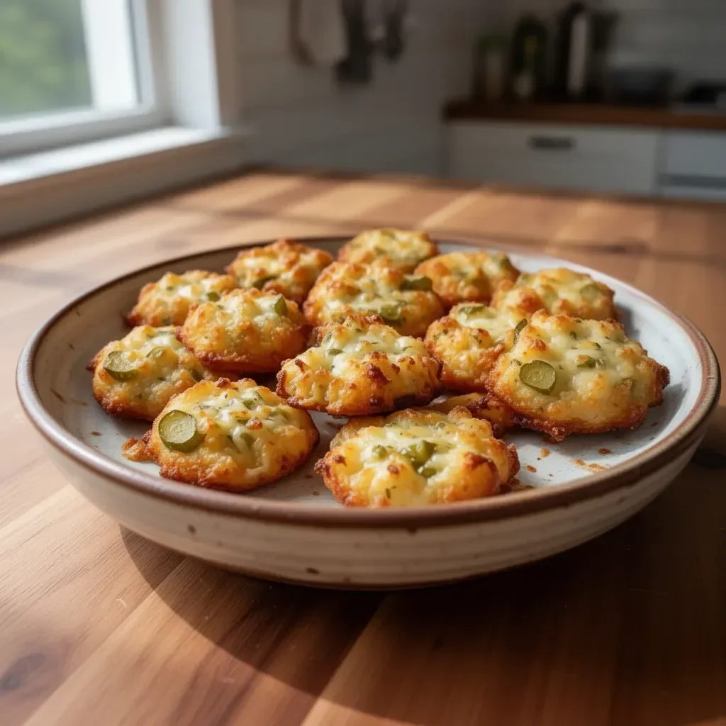 Bocconcini Croccanti al Formaggio e ai Cetrioli Sottaceto, un delizioso antipasto