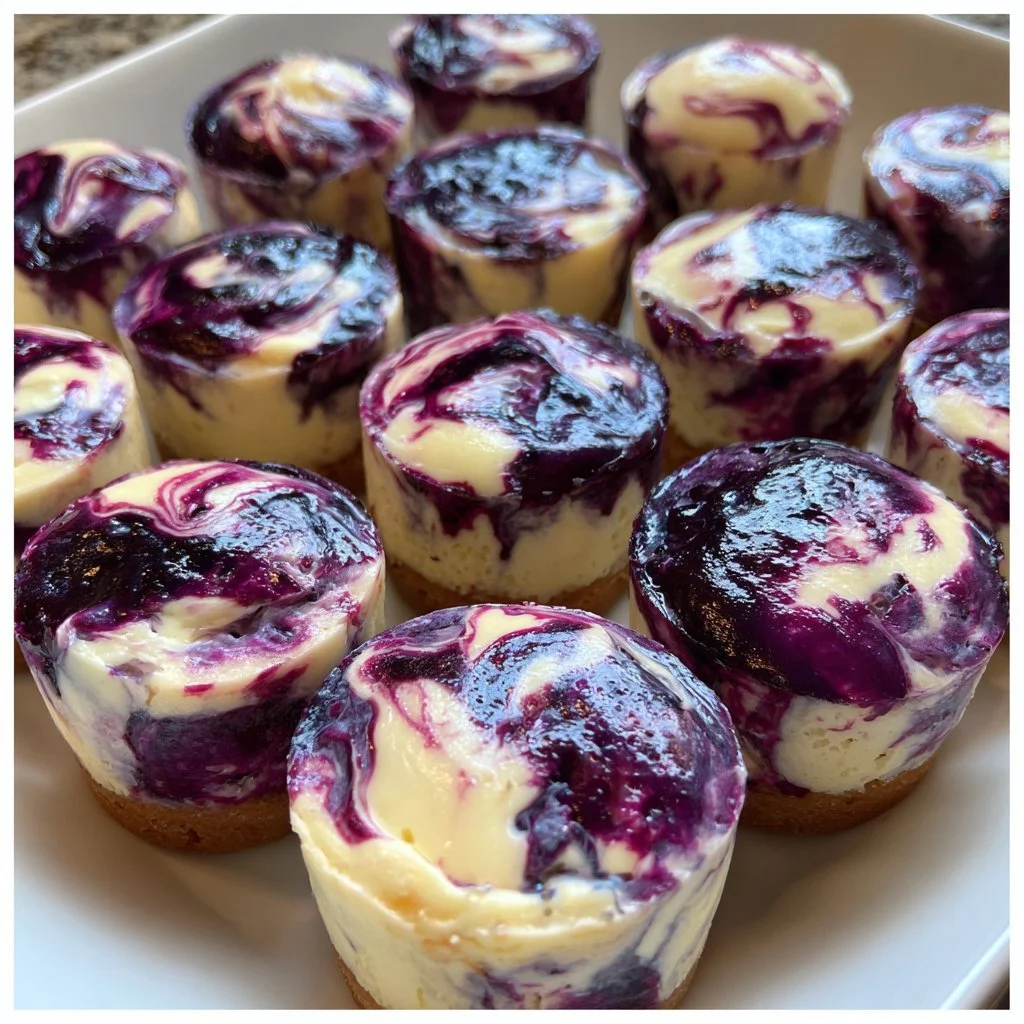 Bocconcini di yogurt ai mirtilli swirlati per un dessert fresco e sano
