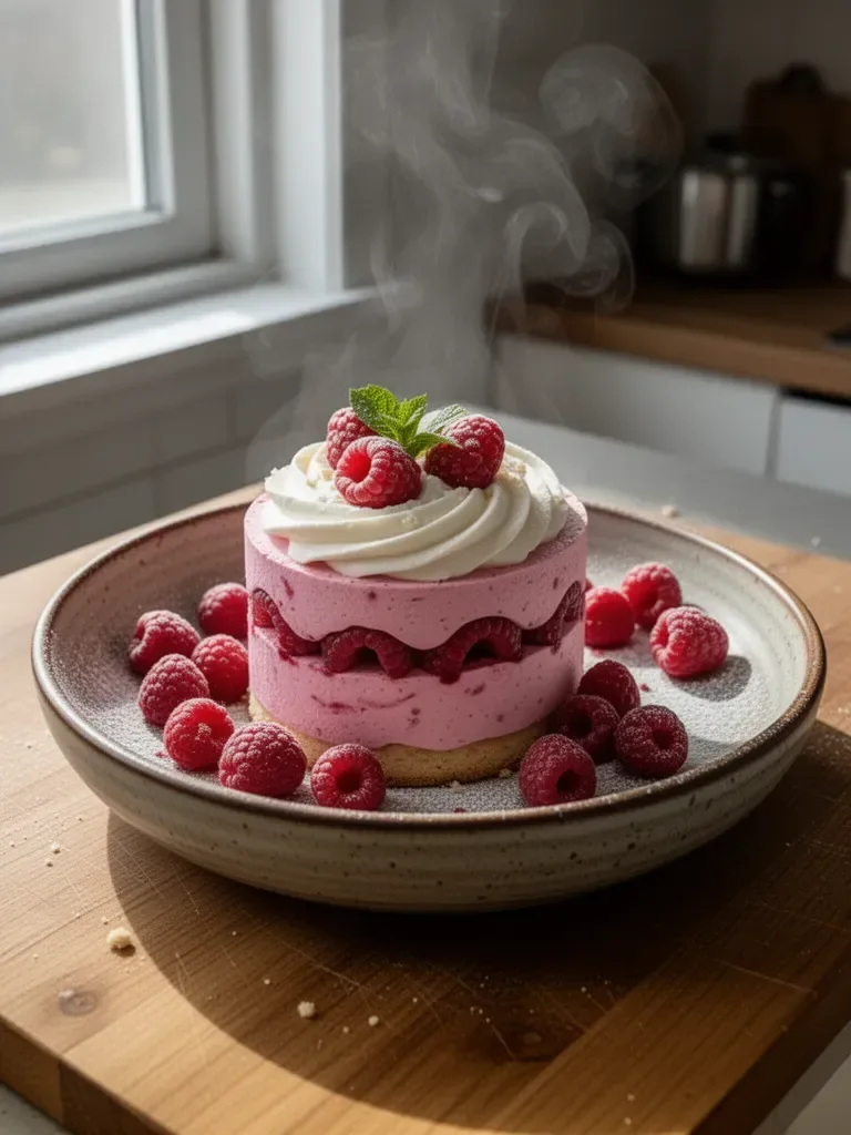 Charlotte con mousse di lamponi