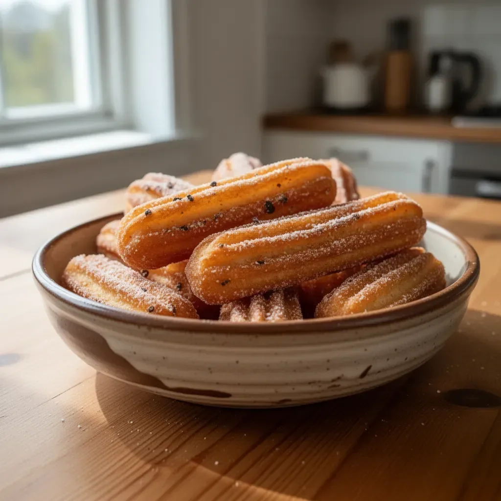 Churros sani al forno, dolce leggero e gustoso