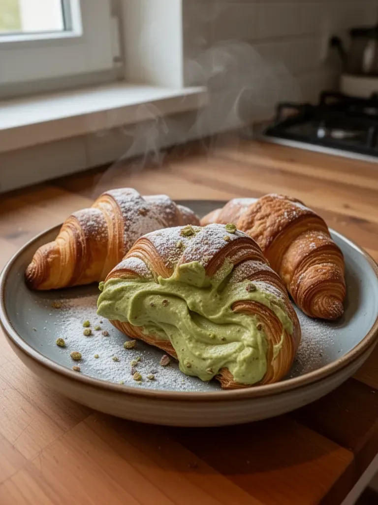 Cornetti alla crema di pistacchio