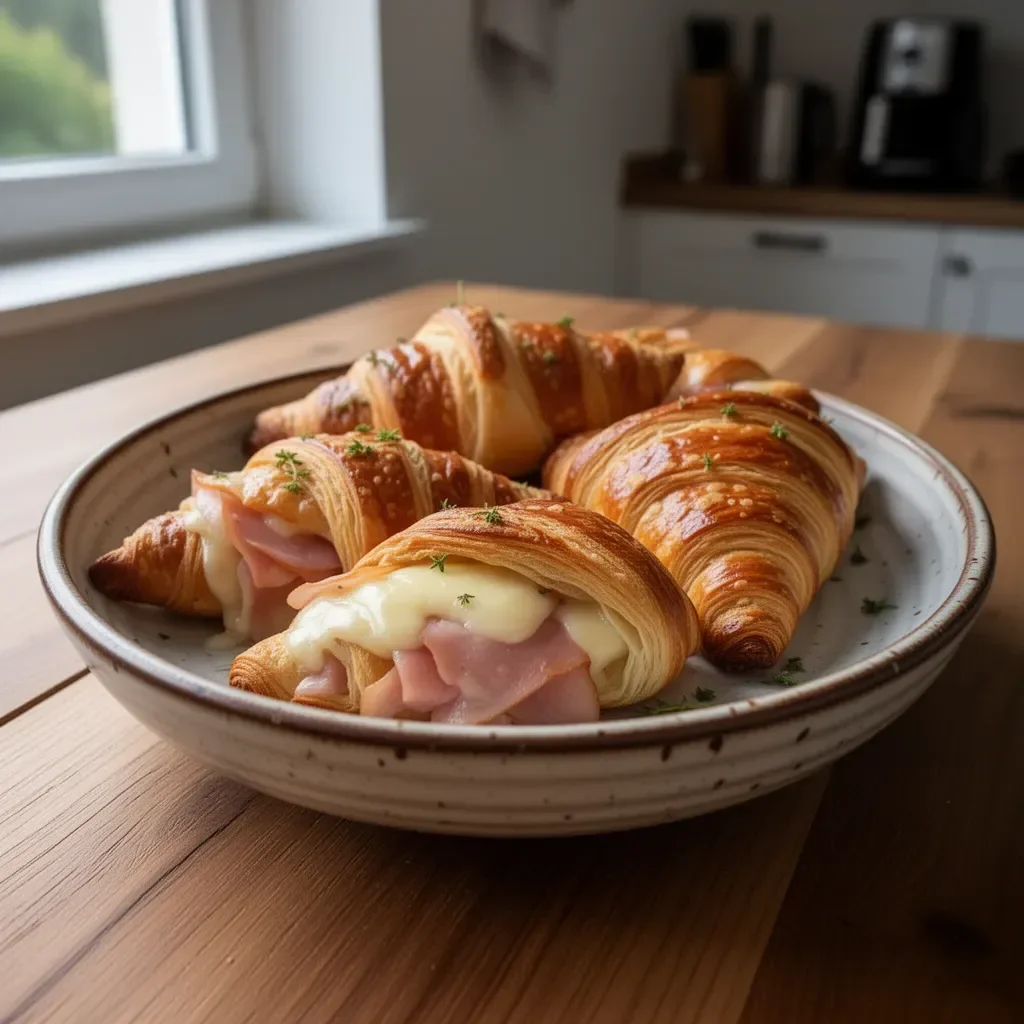Cornetti prosciutto e formaggio cotti nella friggitrice ad aria