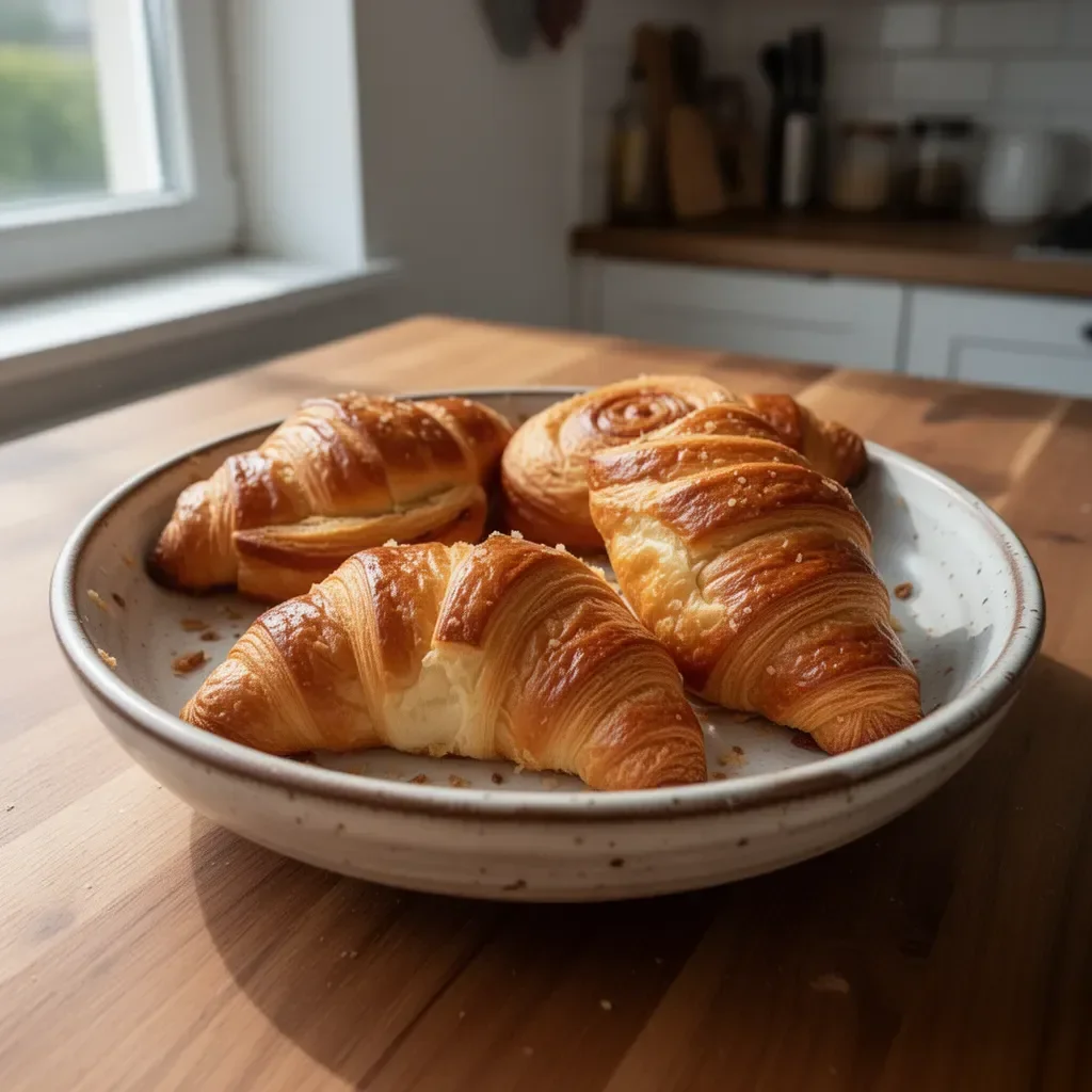 Cornetti raffinati e deliziosi pronti da gustare
