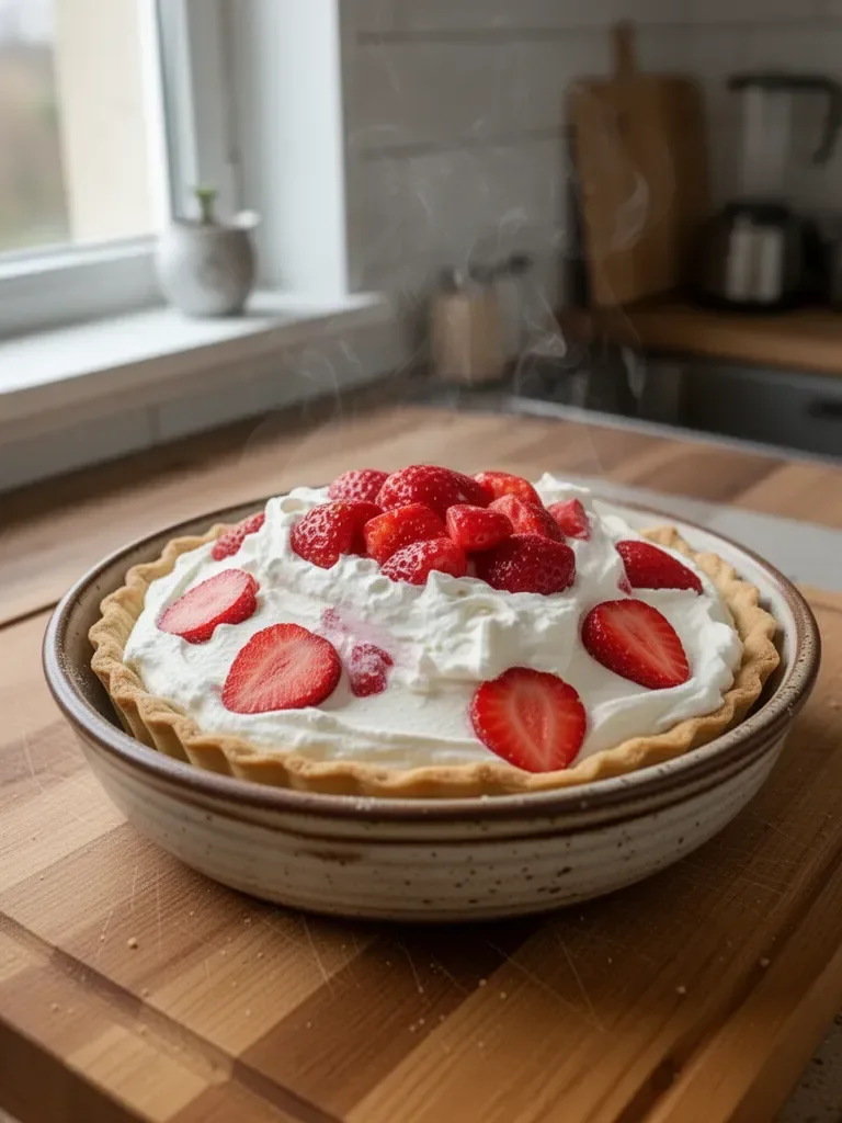 Crostata con crema di formaggio e fragole