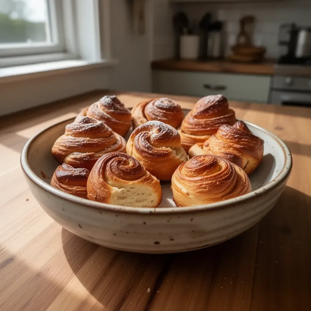 Cruffin appena sfornato, unione perfetta tra brioche e muffin.