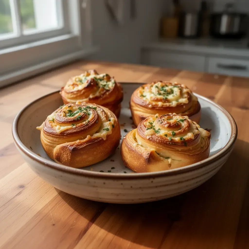 Cruffins al formaggio e all'aglio, un'abbinamento goloso e unico