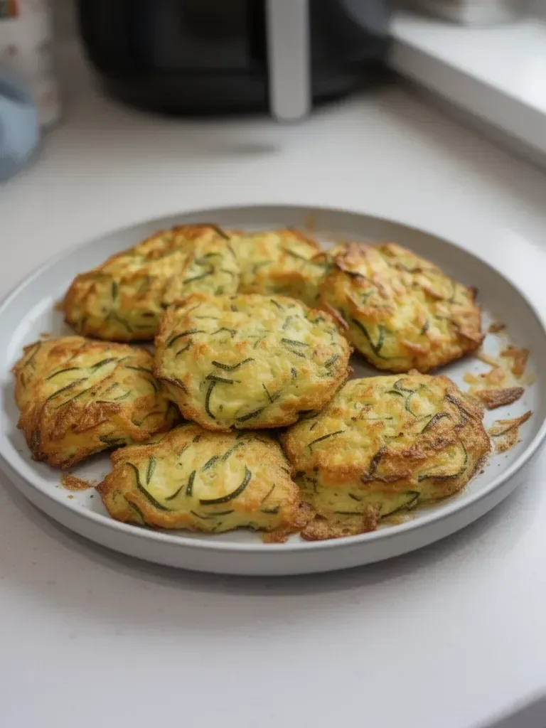 Frittelle di zucchine croccanti nella friggitrice ad aria