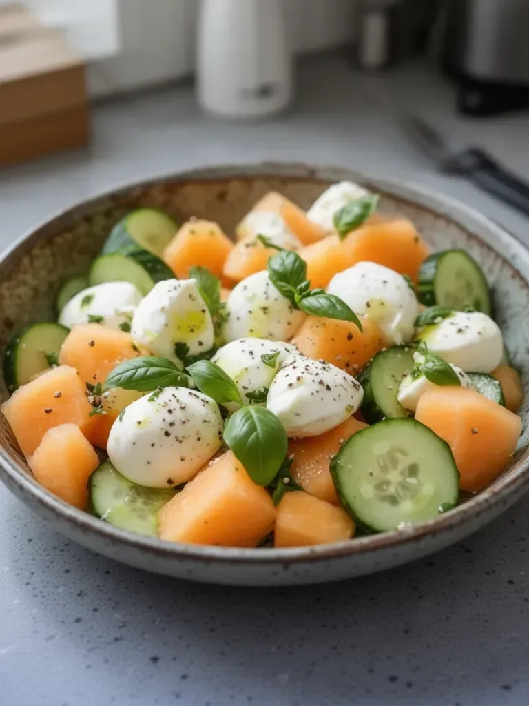 Insalata di Melone, Cetriolo e Feta