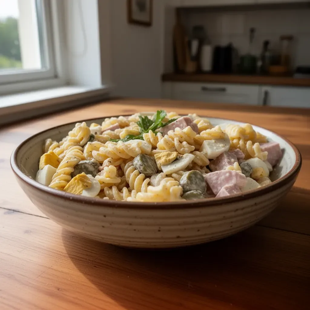 Insalata di pasta facile e veloce con ingredienti freschi