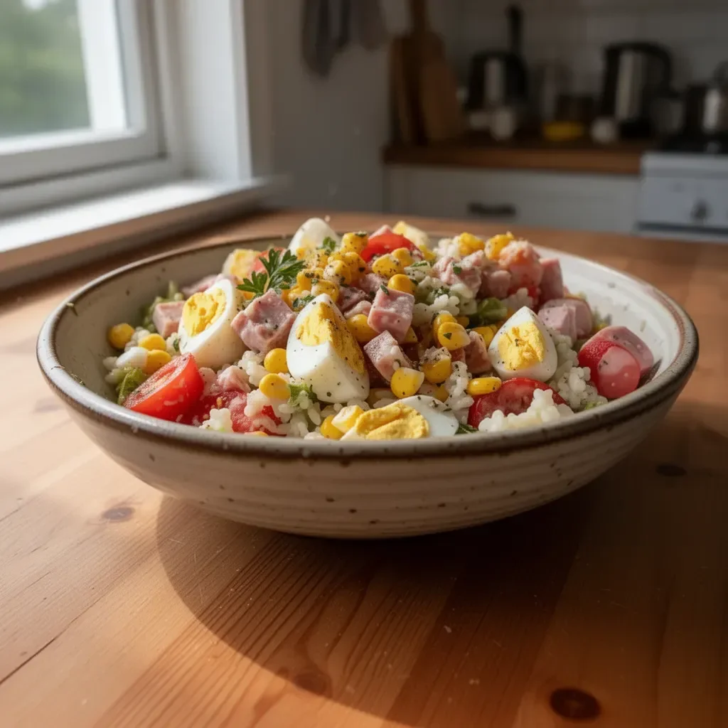 Deliziosa insalata mista con verdure fresche e colorate