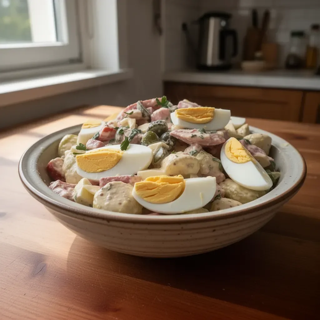 Insalata piemontese tradizionale con ingredienti freschi e saporiti