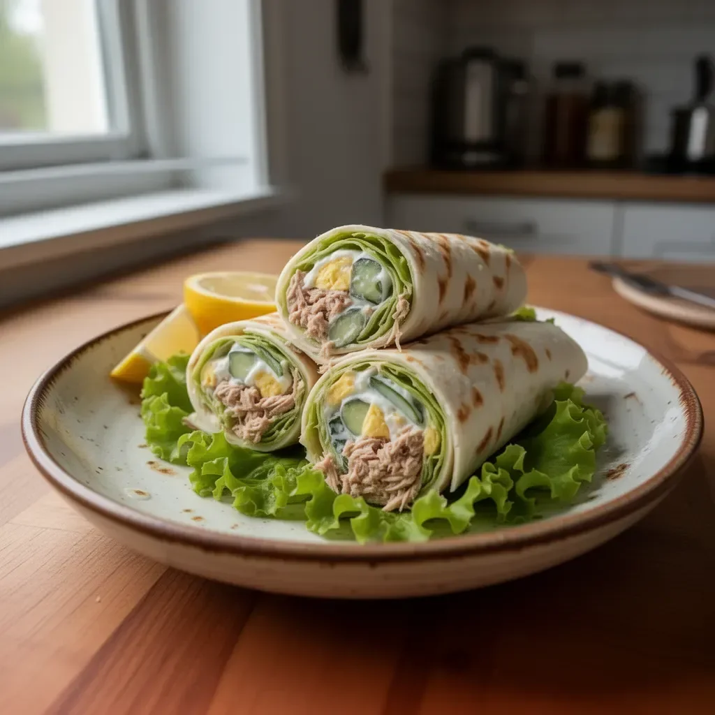Involtini Freddi al Tonno serviti su un piatto con erbe aromatiche