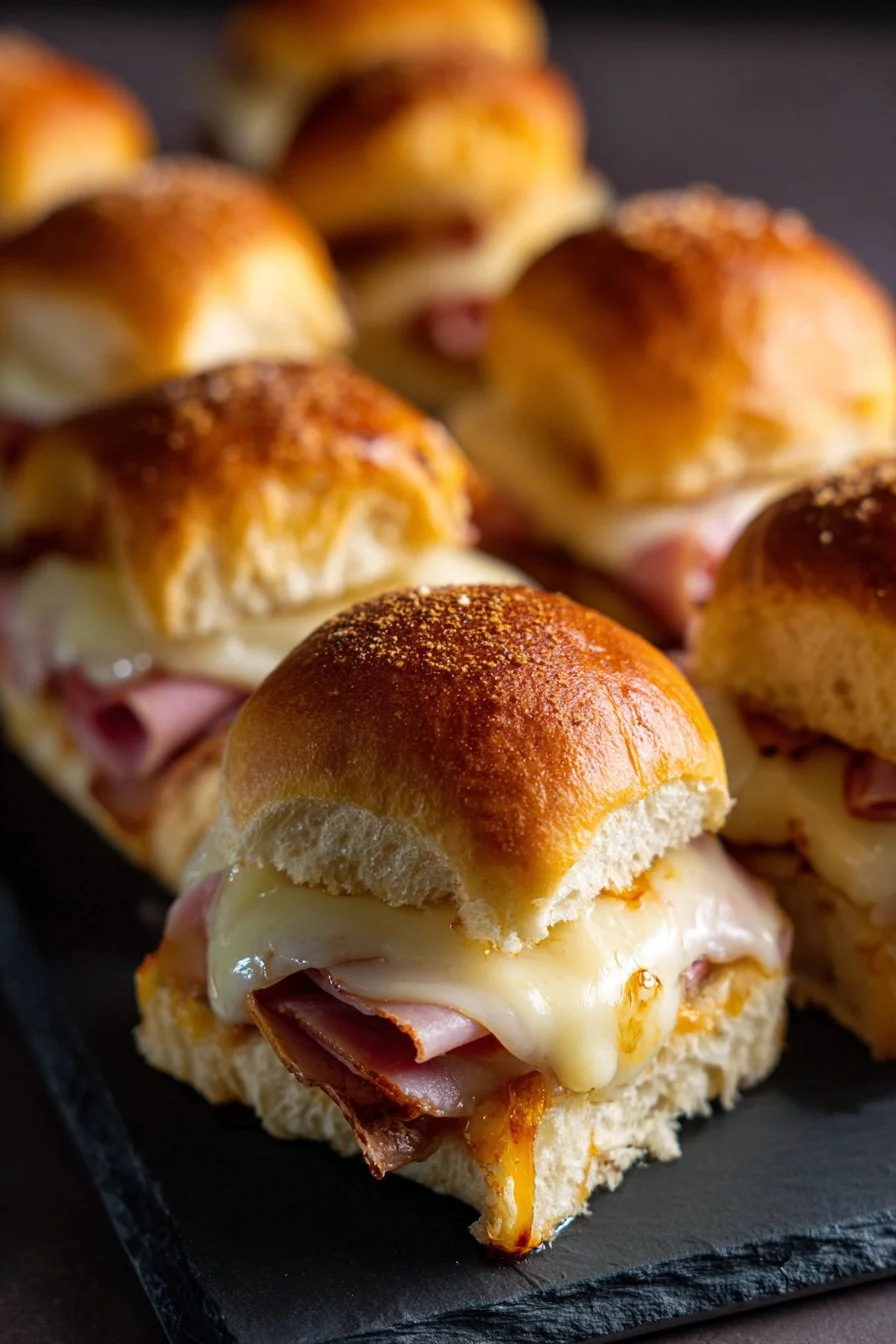 Mini-burger con prosciutto e formaggio Havarti