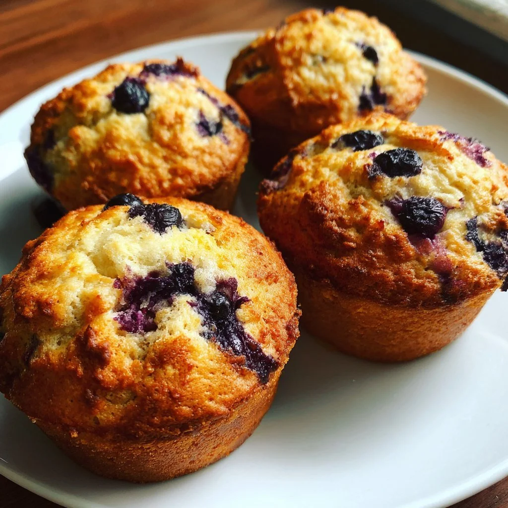 Muffin proteici ai mirtilli freschi e nutrienti