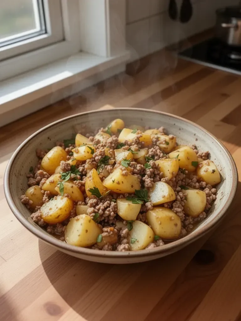Padella di tacchino macinato con patate