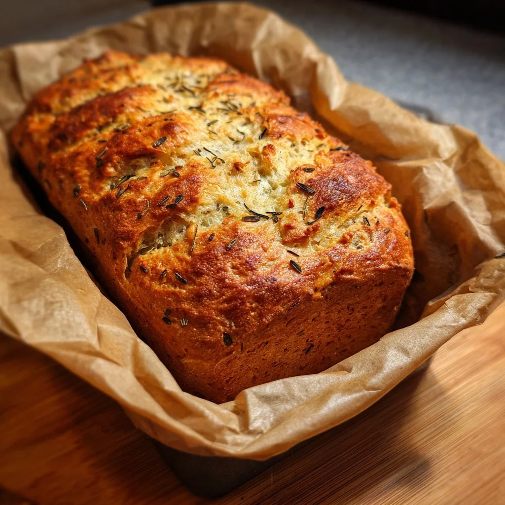 Pane alle lenticchie corallo fresco e delizioso appena sfornato.