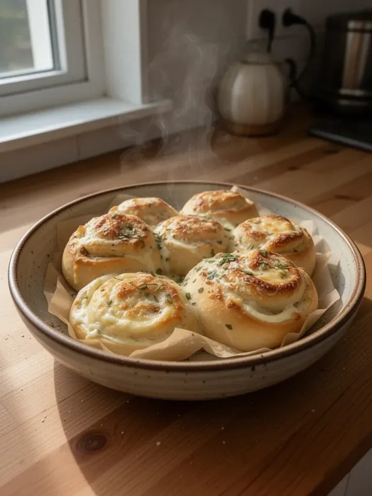 Panini all'aglio con burro e formaggio