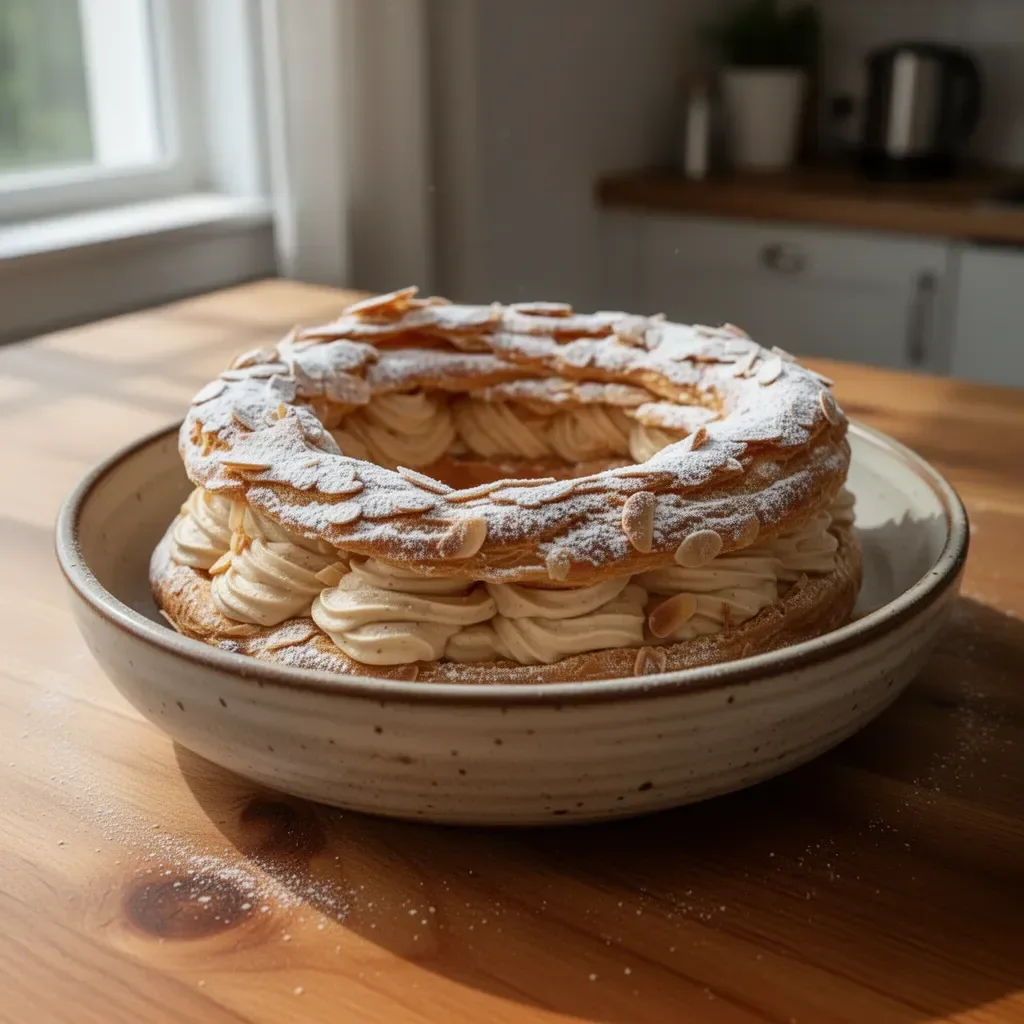 Paris-Brest, dolce francese con pasta choux e crema pralinata