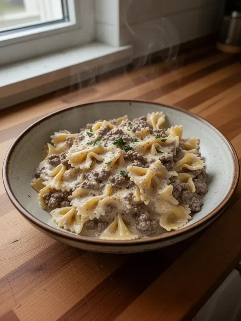 Pasta cremosa al manzo