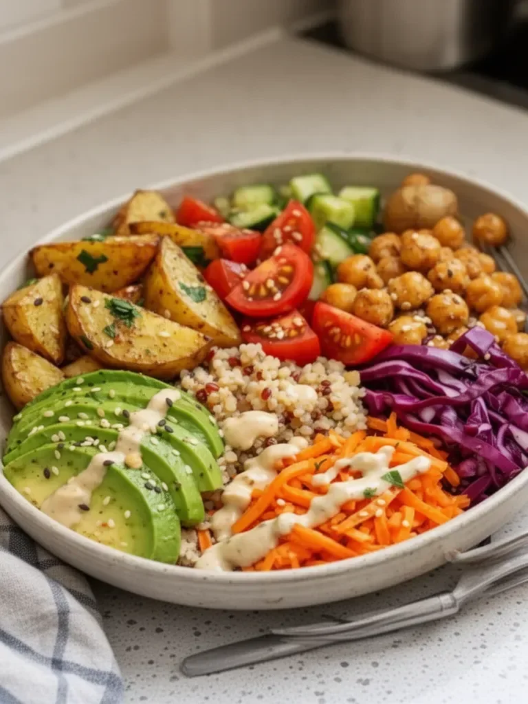 Piatto di patate vegetariane salutari