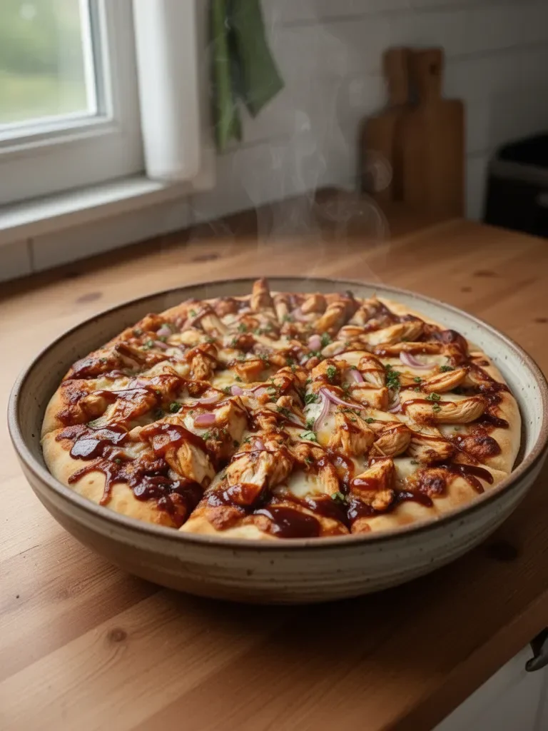 Pizza al pollo BBQ