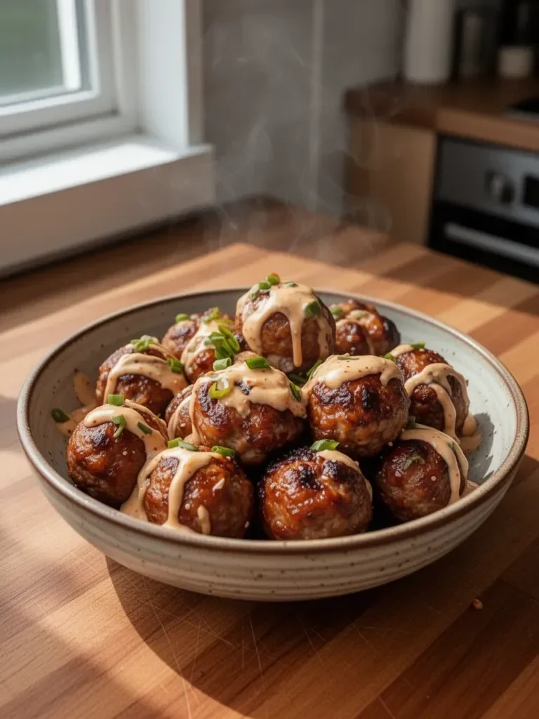 Polpette di carne BBQ coreano con salsa di maionese piccante