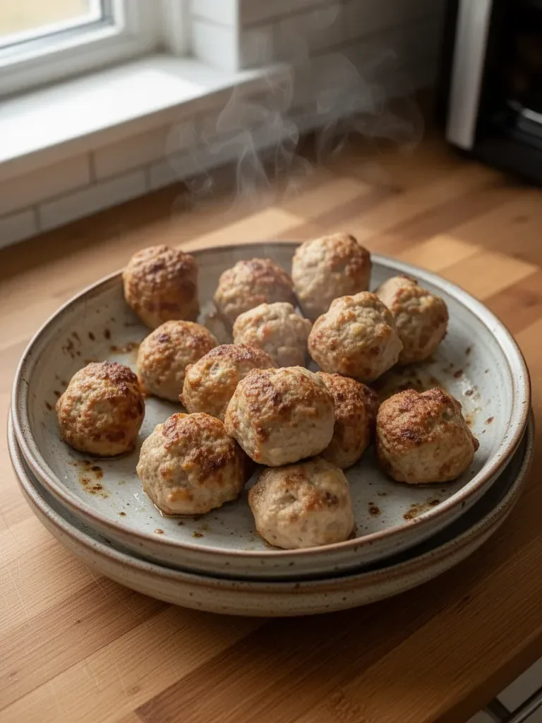 Polpette di carne di tacchino nella friggitrice ad aria