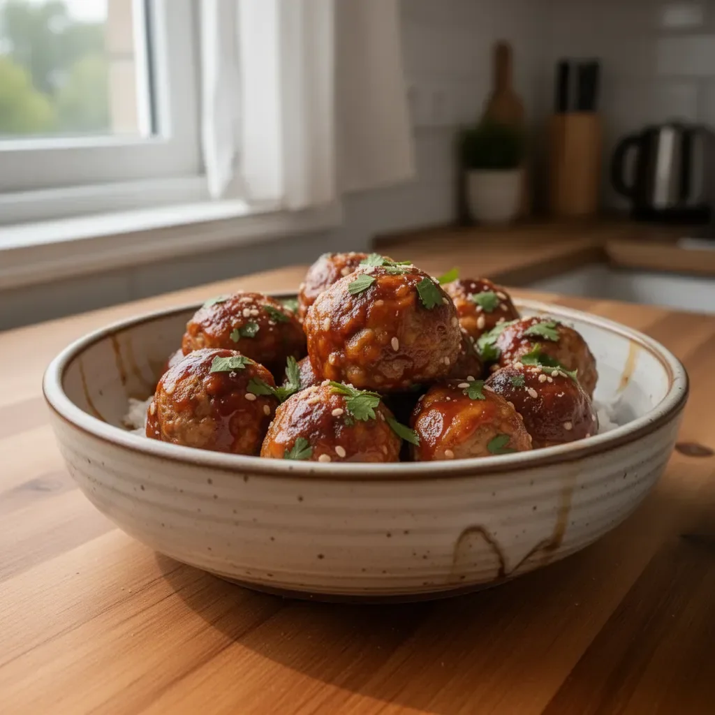 Polpette di Carne Miele Aglio servite su un piatto