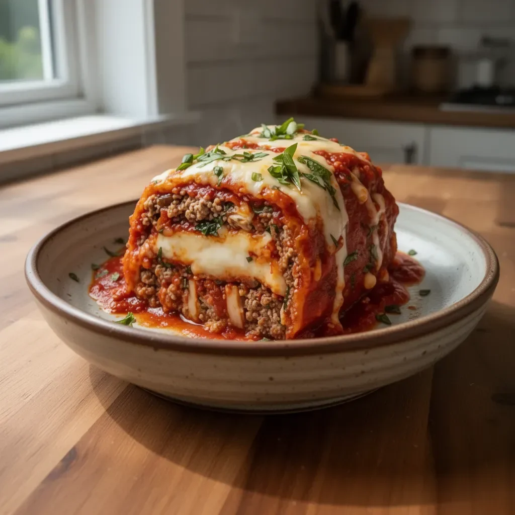 Polpettone italiano farcito con ingredienti freschi e gustosi