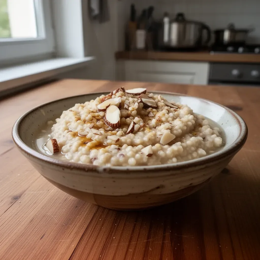 Porridge caldo alla frangipane: una ricetta nutriente e gustosa.