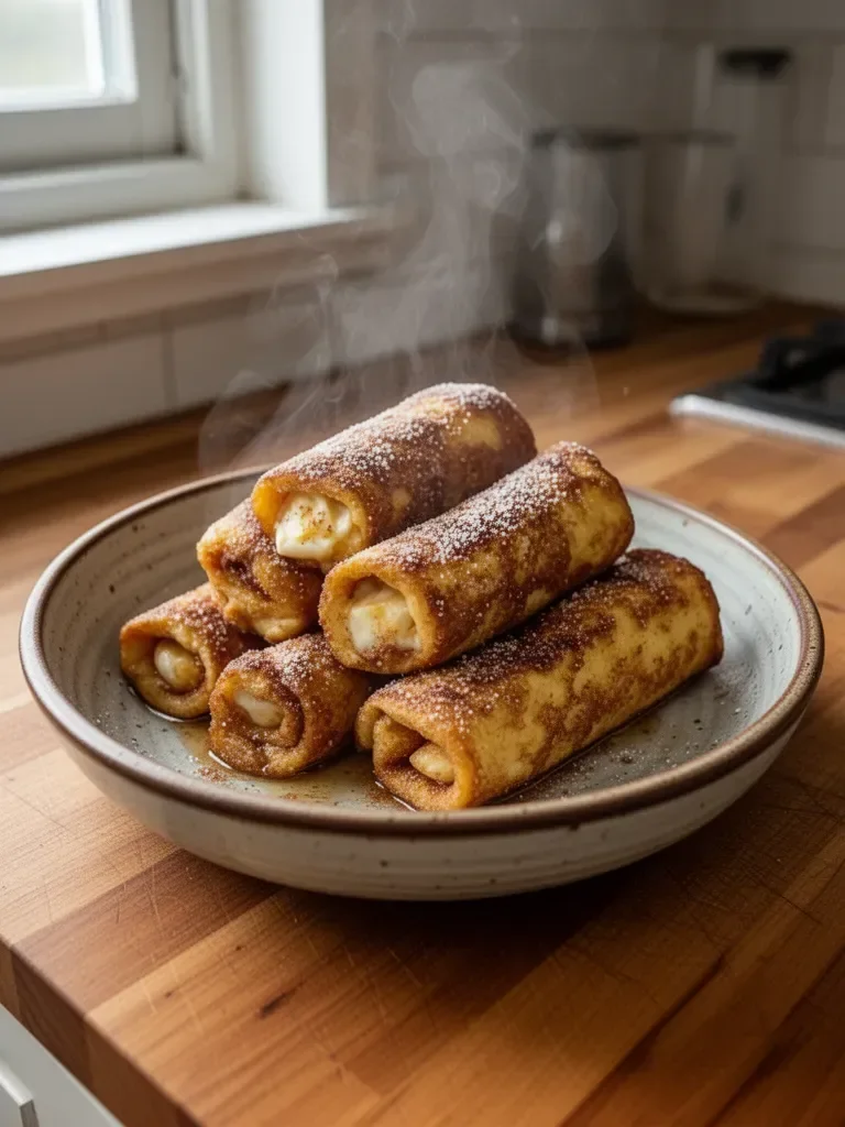 Rotoli di pane perduto con cannella e zucchero