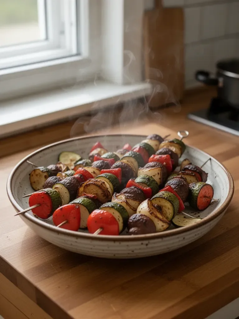 Sp skewers di verdure grigliate sane